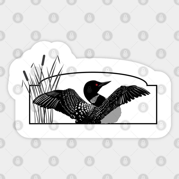 Loon Bird Sticker by DickinsonDesign
